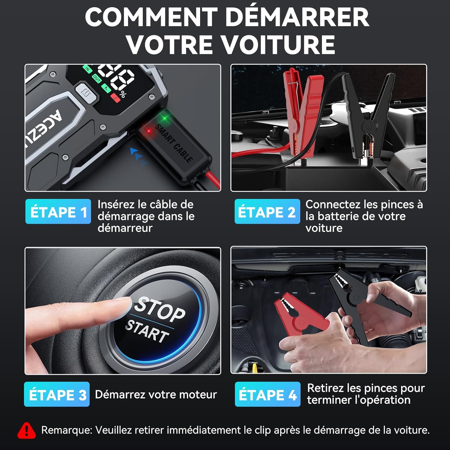 Booster Batterie Diesel 4000A | Haute Puissance 12V