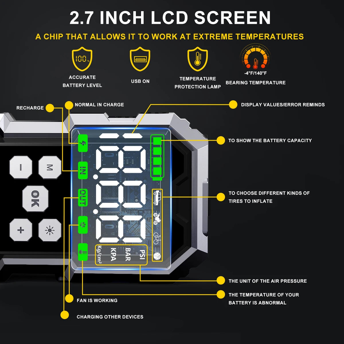 Booster Batterie 6000A | Démarrage Rapide avec Compresseur