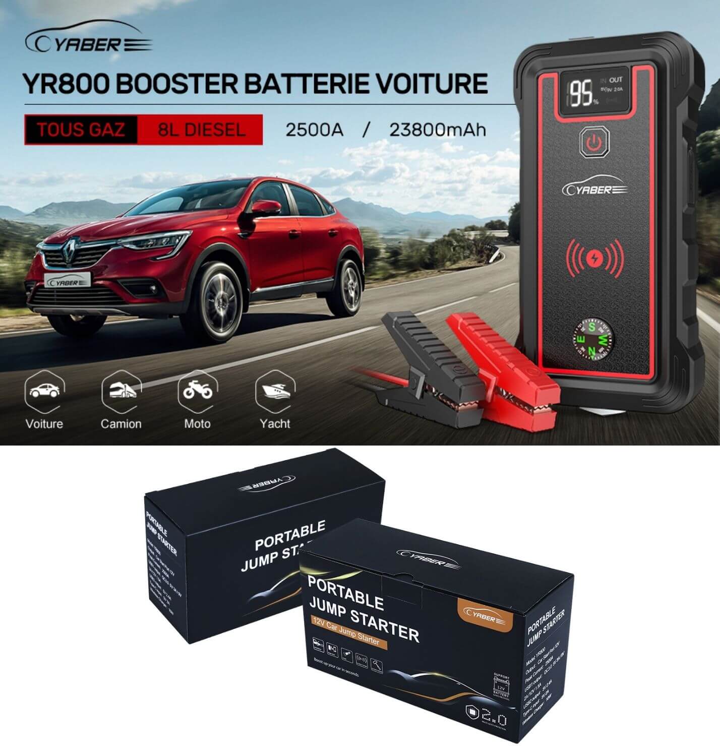 Booster Batterie Professionnel 2500A | Intelligent 12V