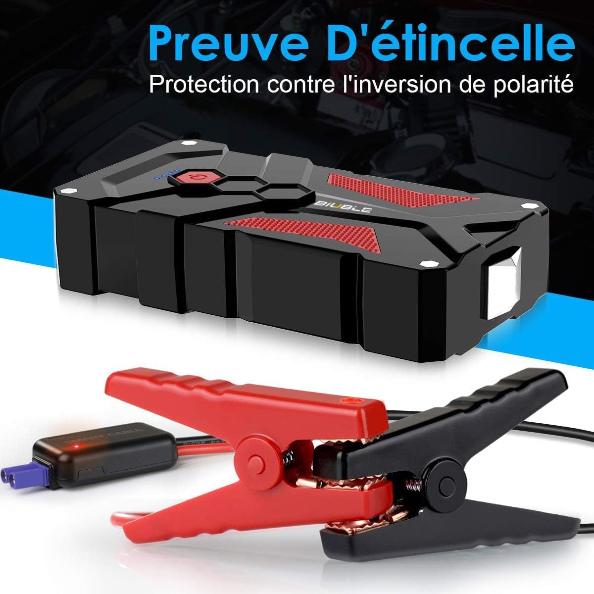 Booster Batterie Moto Portable 12V | USB + LED Intégrés