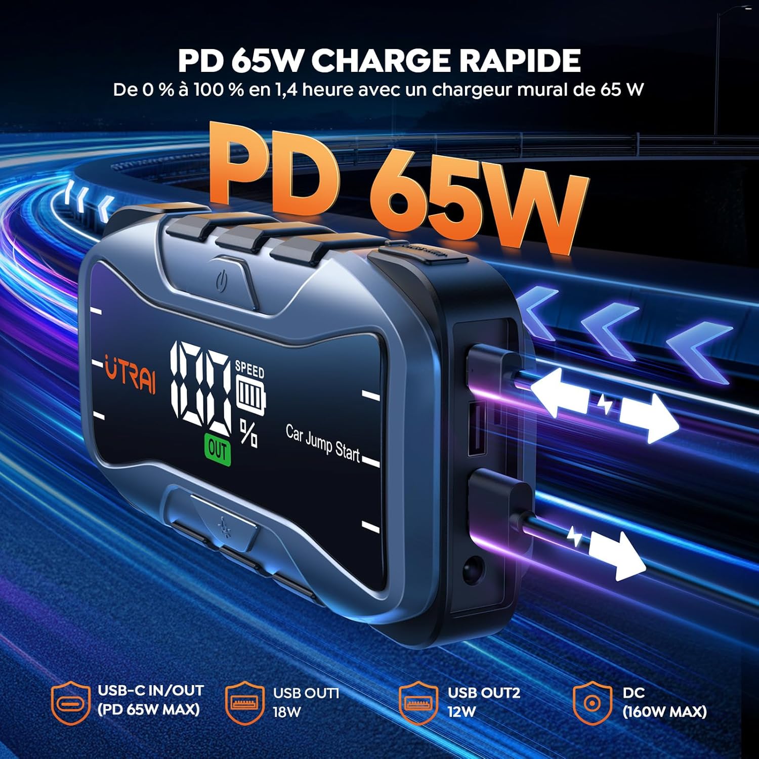 Booster Batterie Voiture 6000A | Démarrage Instantané 12V