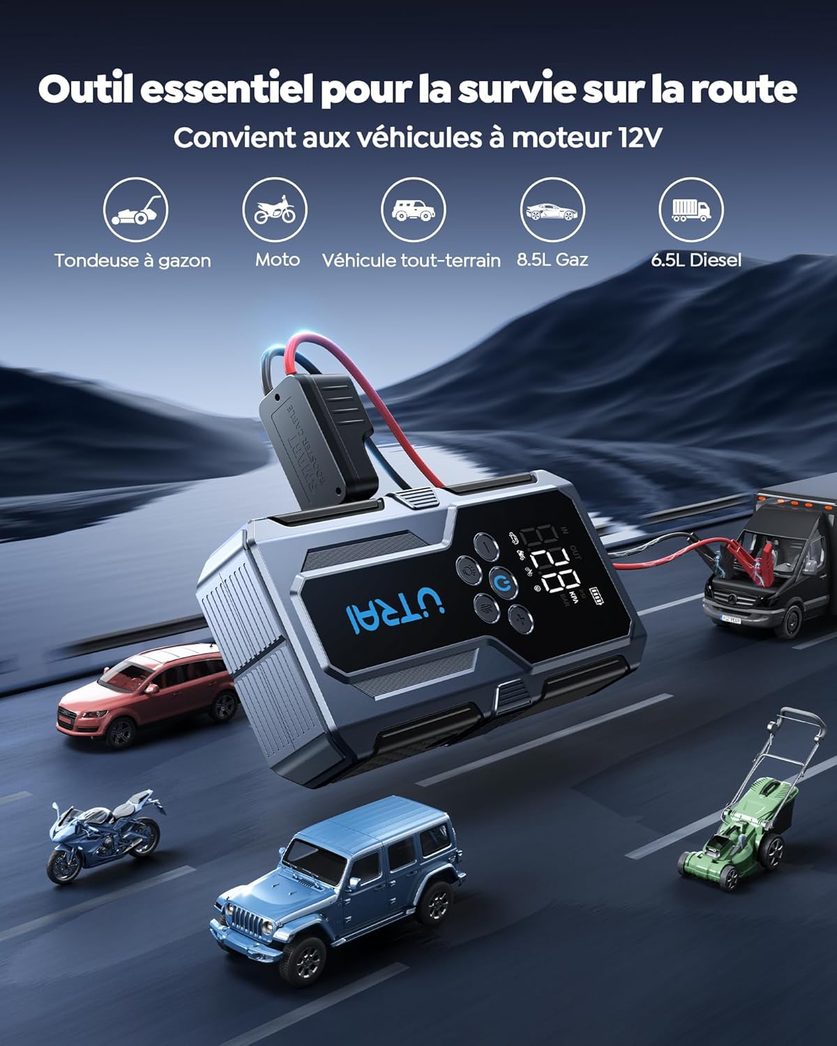 Booster Voiture Lithium 1500A | Ultra Portable et Gonfleur