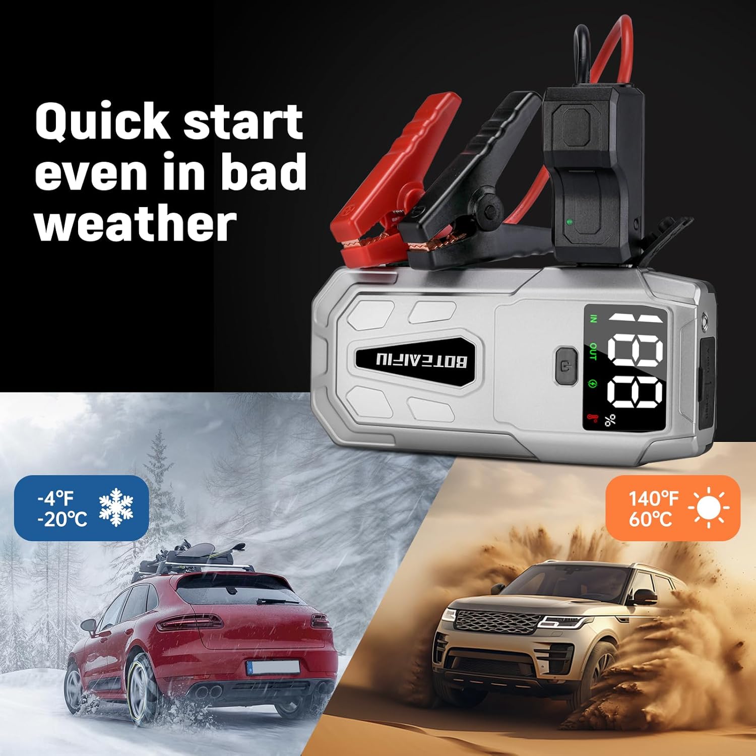 Booster Batterie Moto Mini 12V 5000A | Charge Rapide