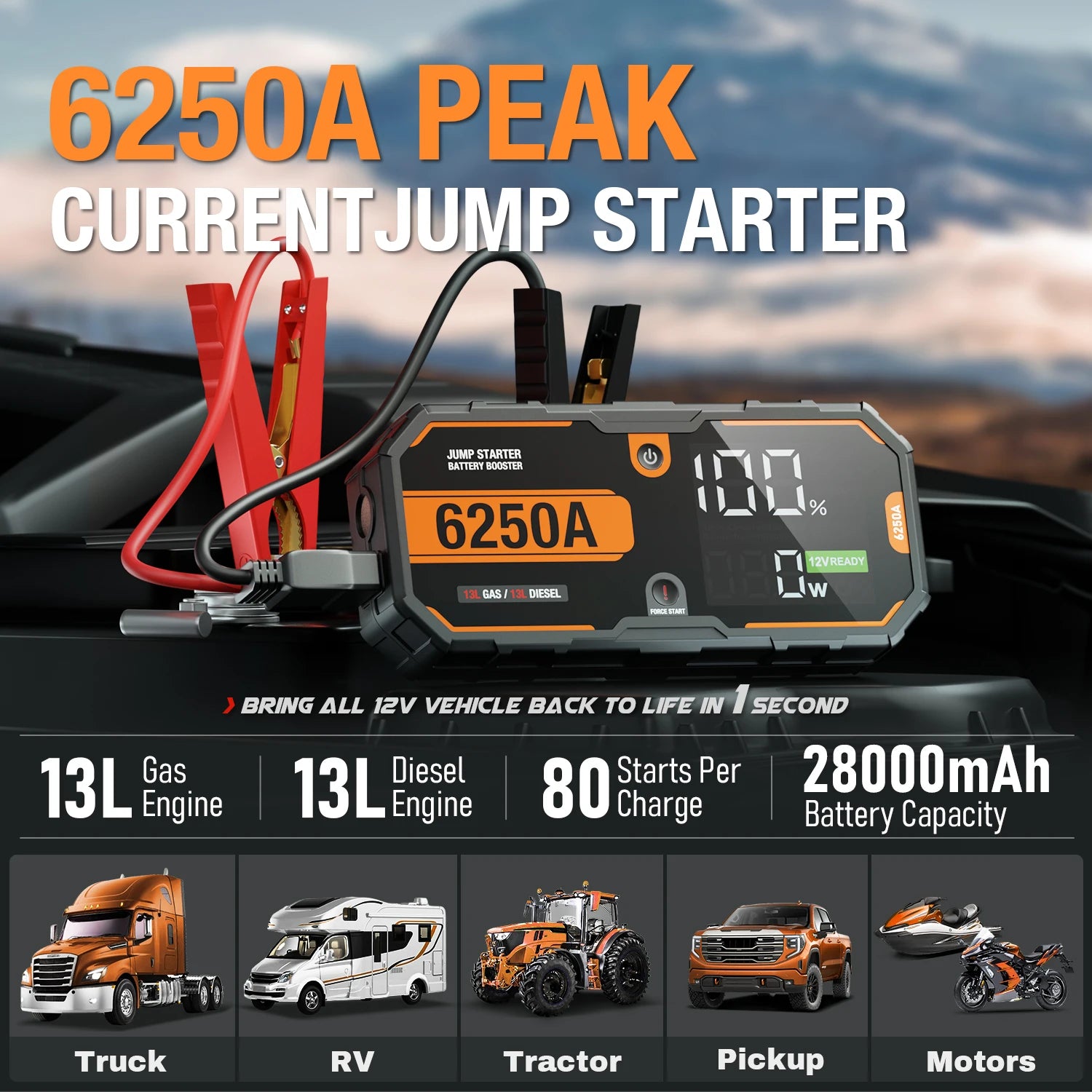 Booster Batterie Moto Quad 12V | Démarreur Lithium Compact