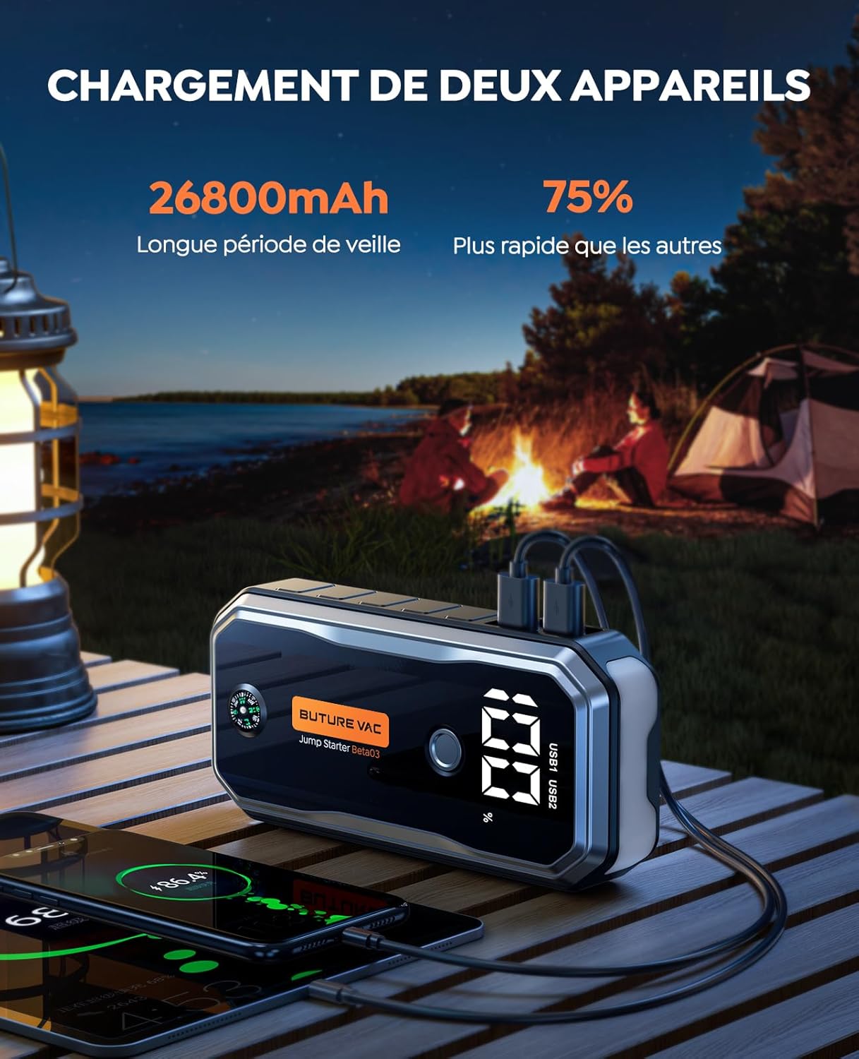 Booster Batterie Auto 6000A | Lithium Intelligent 12V