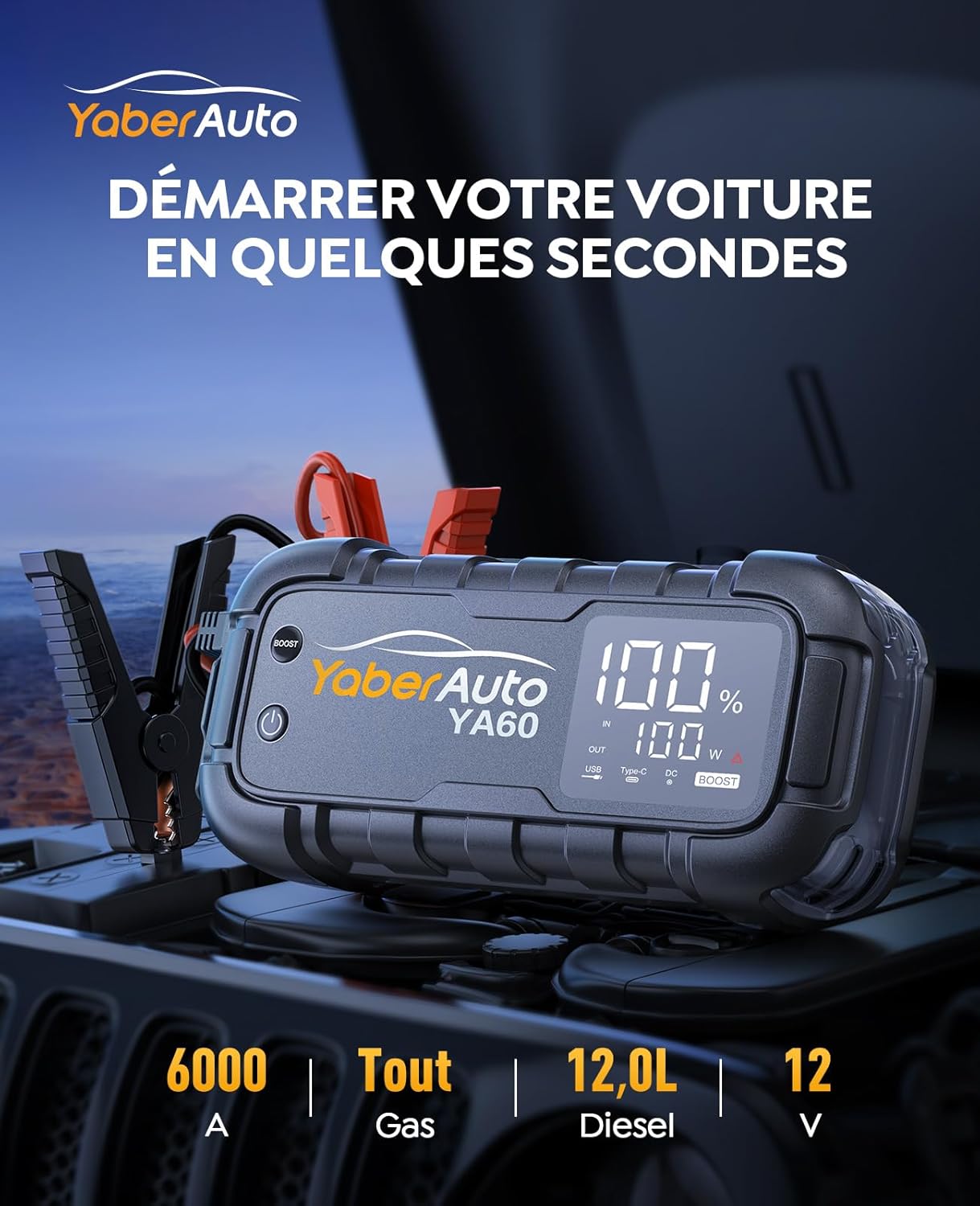 Booster Batterie Professionnel 6000A | Ultra Puissant 12/24V