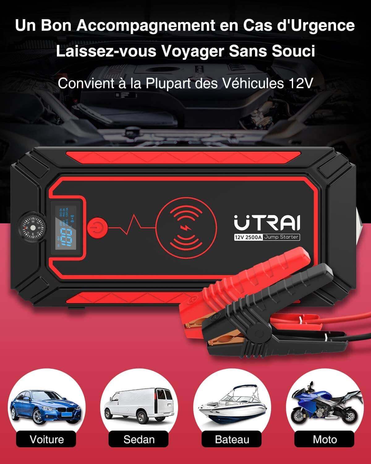 Booster Automobile 2500A | Haute Capacité 12V