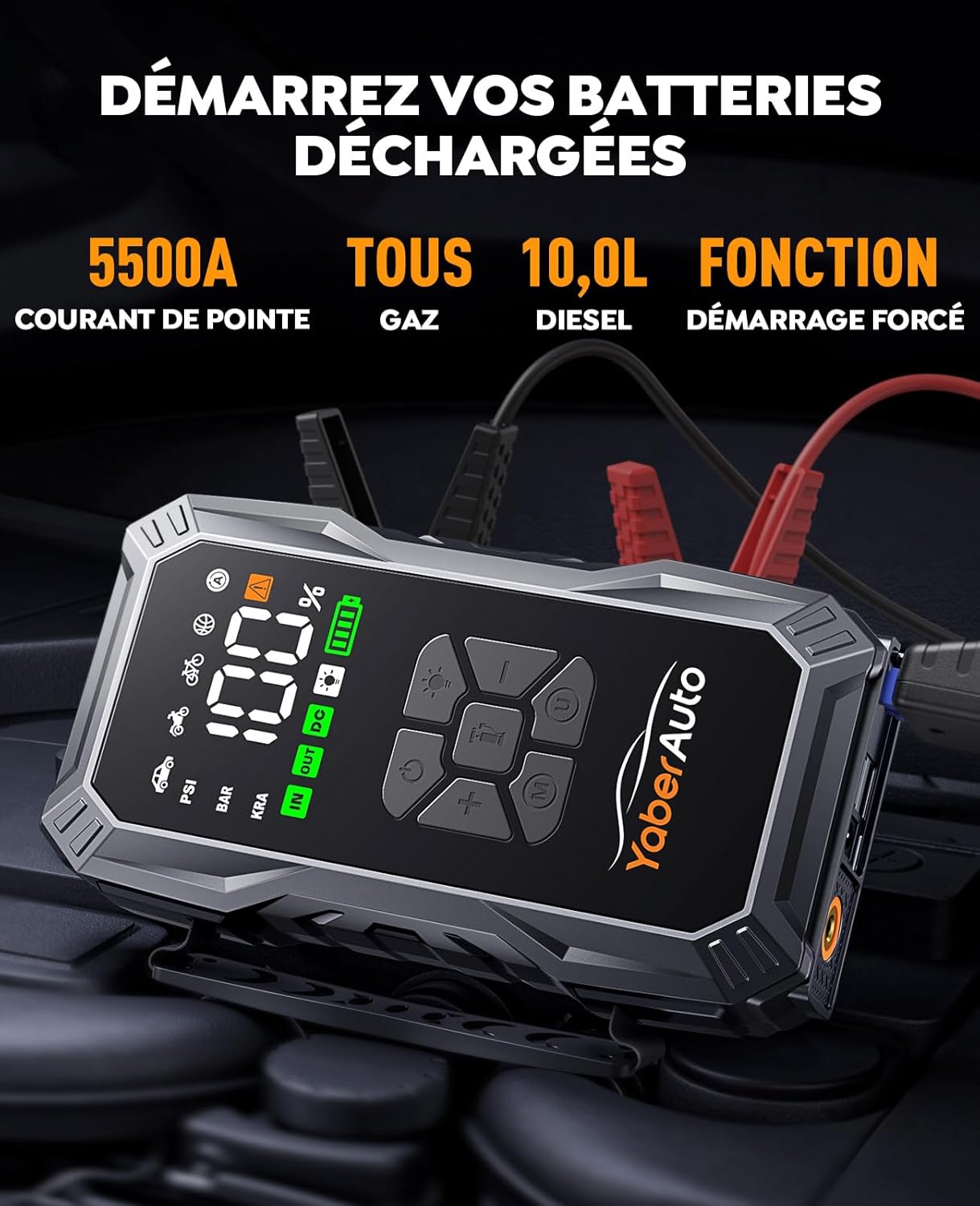 Booster Batterie Moto Lithium 5500A | Démarrage Puissant Tous Modèles