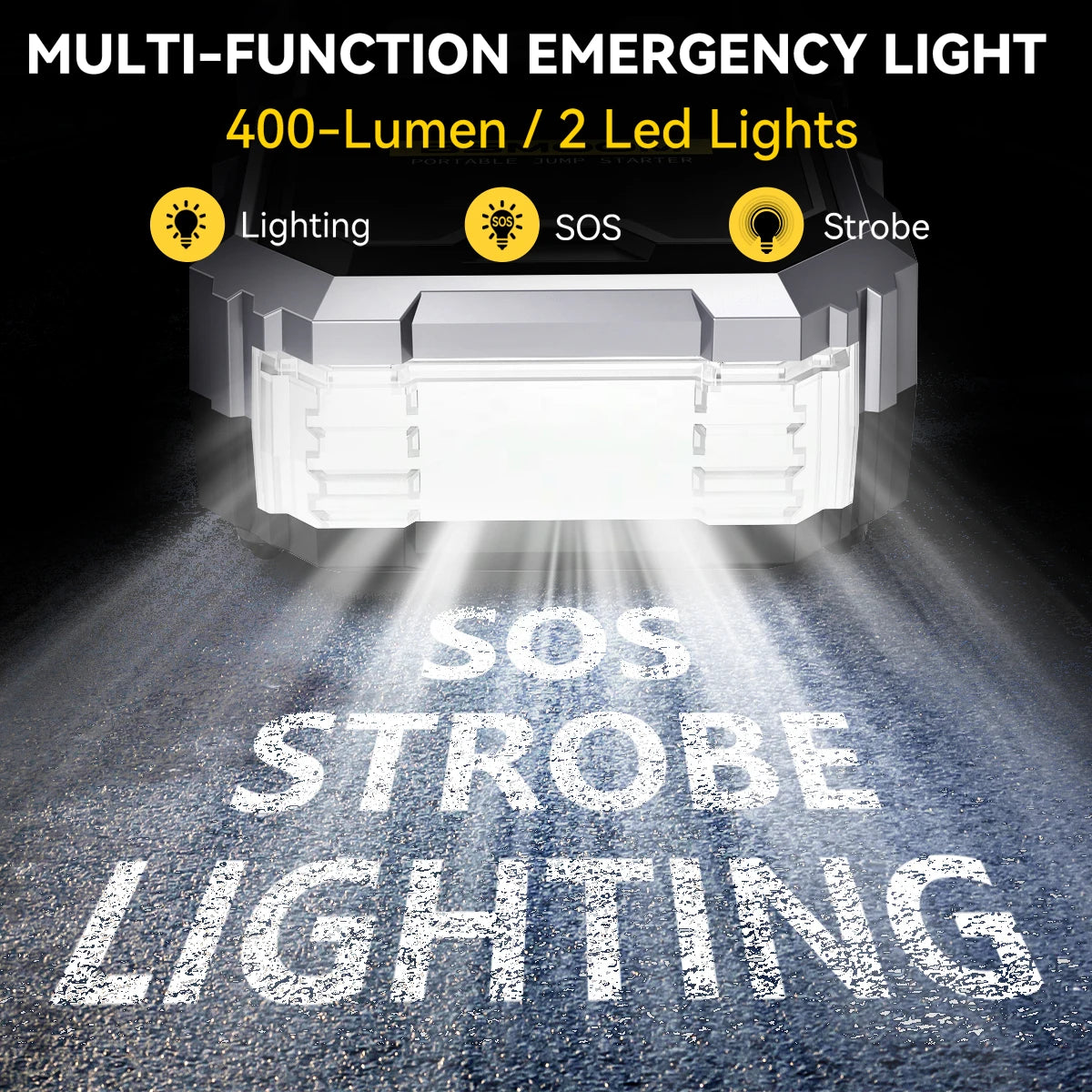 Booster Batterie 6000A | Démarrage Rapide avec Compresseur