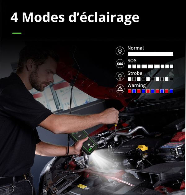 Booster Démarrage Voiture 4000A | Compact et Puissant