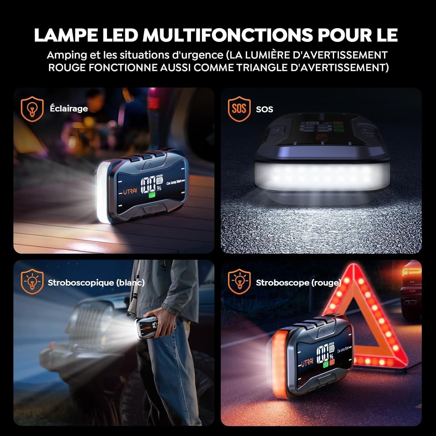 Booster Batterie Voiture 6000A | Démarrage Instantané 12V