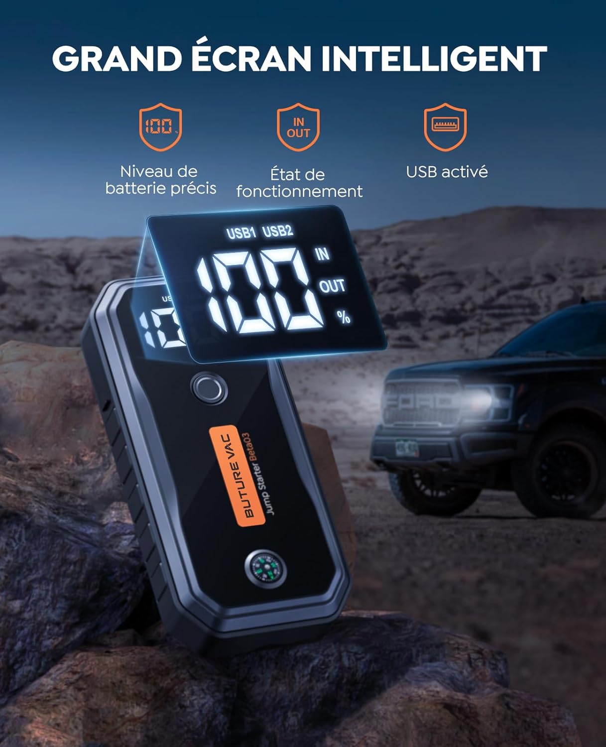 Booster Batterie Auto 6000A | Lithium Intelligent 12V