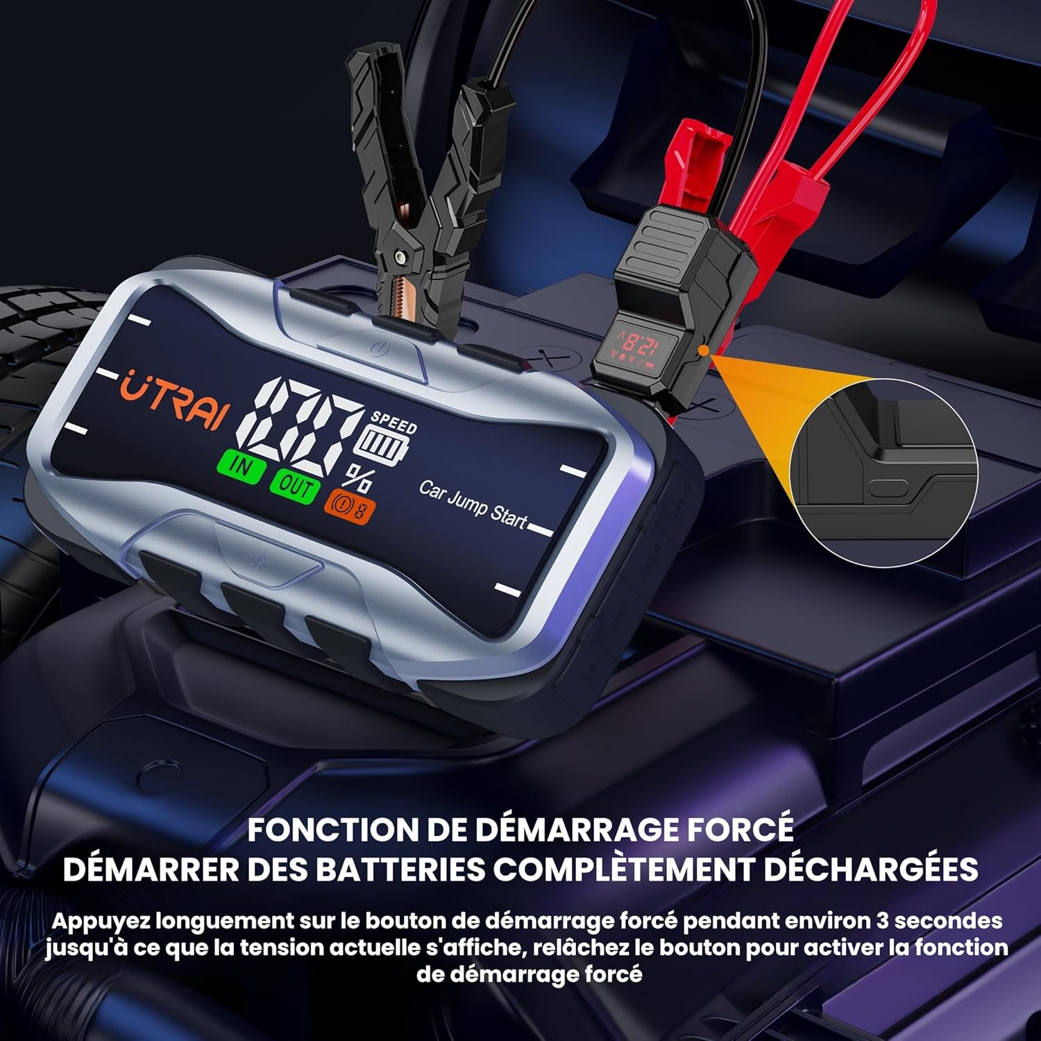 Booster Batterie Voiture 6000A | Démarrage Instantané 12V