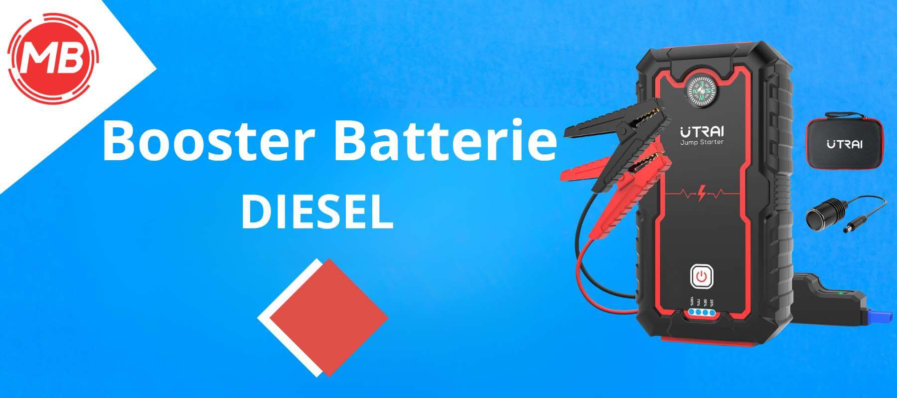 Aide au démarrage - booster de batterie 12 V 1000 A diesel