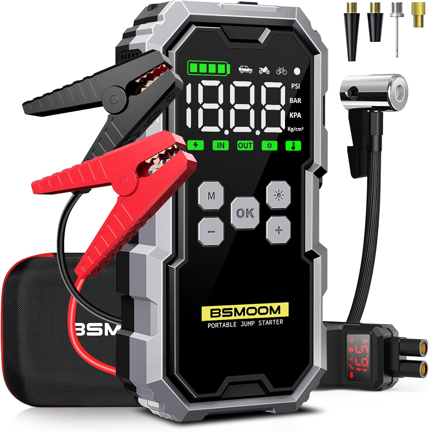 Booster Batterie 6000A | Démarrage Rapide avec Compresseur