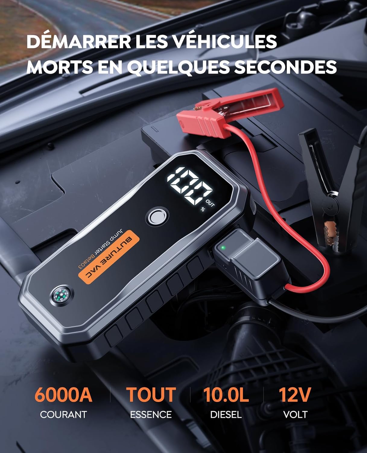 Booster Batterie Auto 6000A | Lithium Intelligent 12V