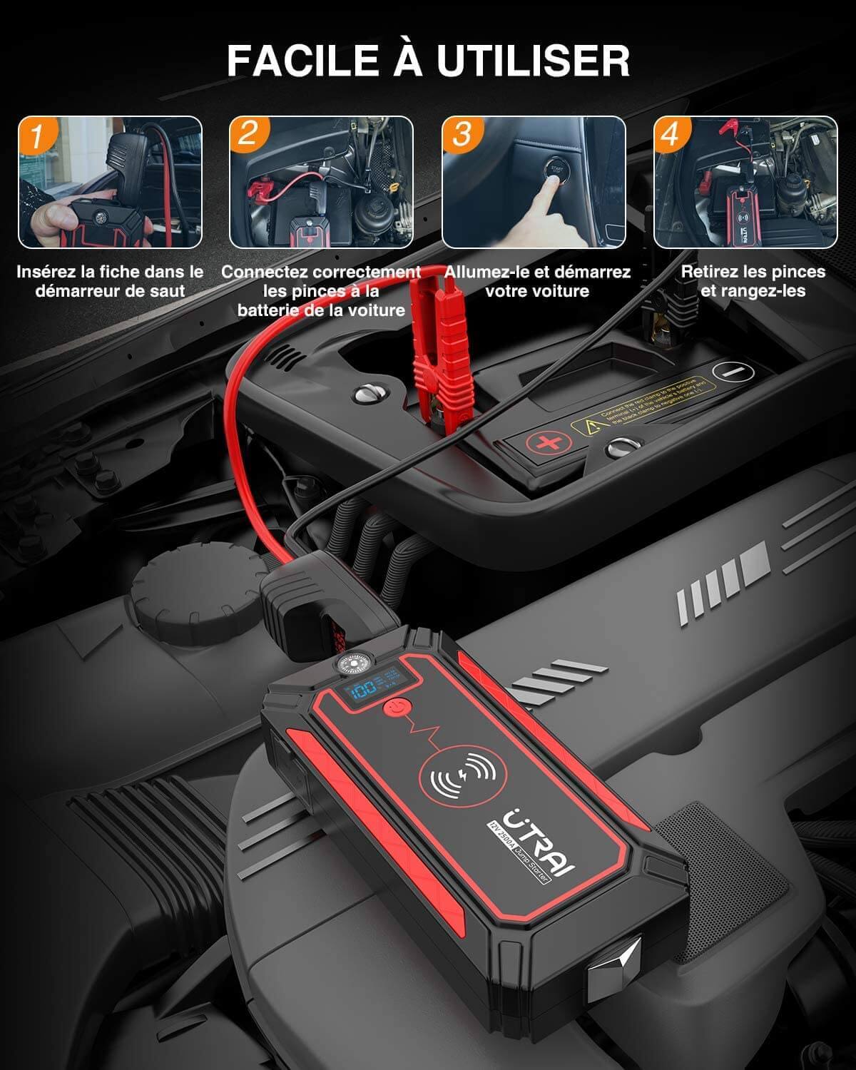 Booster Automobile 2500A | Haute Capacité 12V