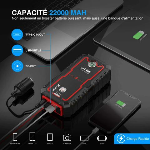 Booster Batterie Diesel 2000A | Puissant pour Froid Intense