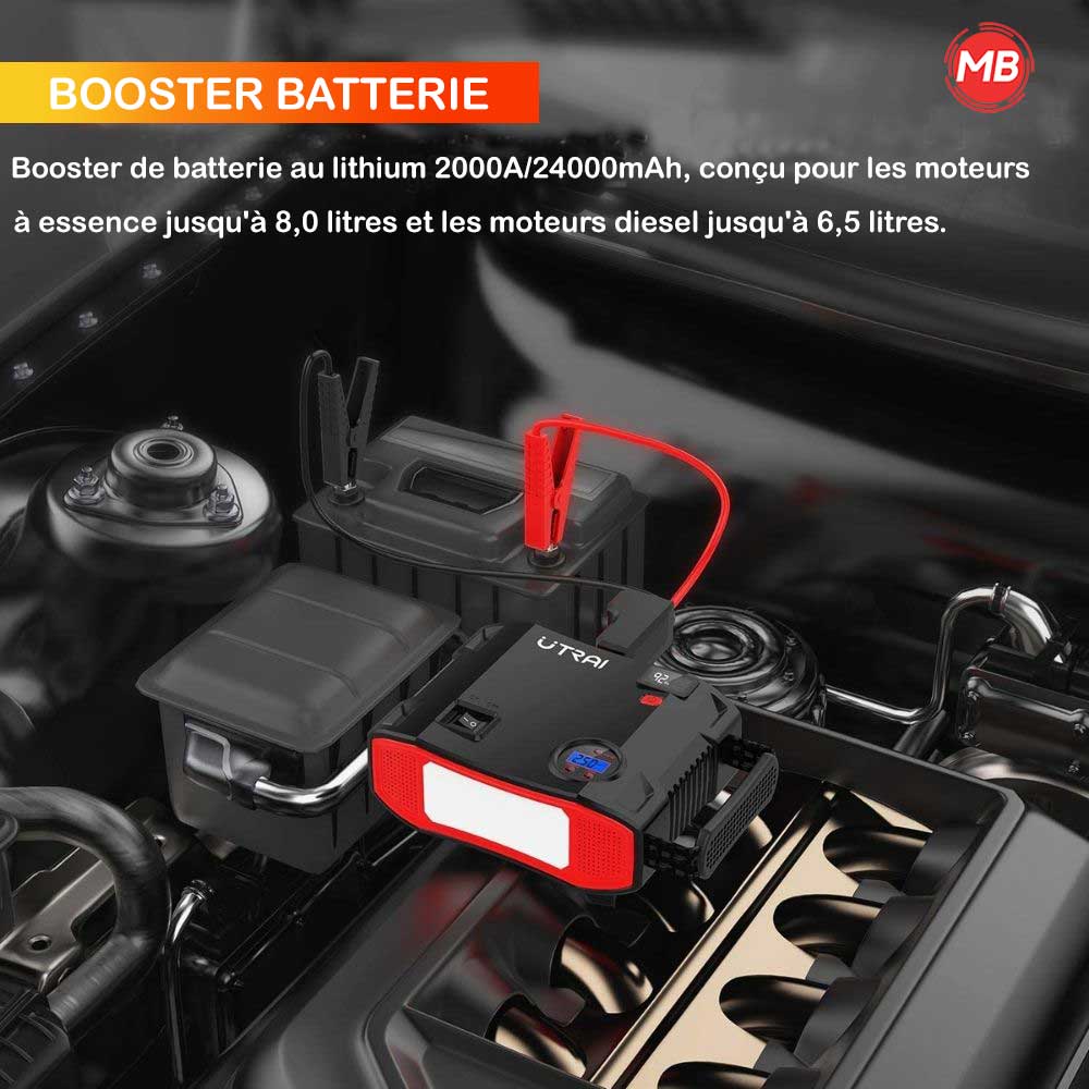 UTRAI Booster Batterie, Jstar 5 2000A 24000mAh Démarreur de Voiture avec  Fonctio - Équipement auto