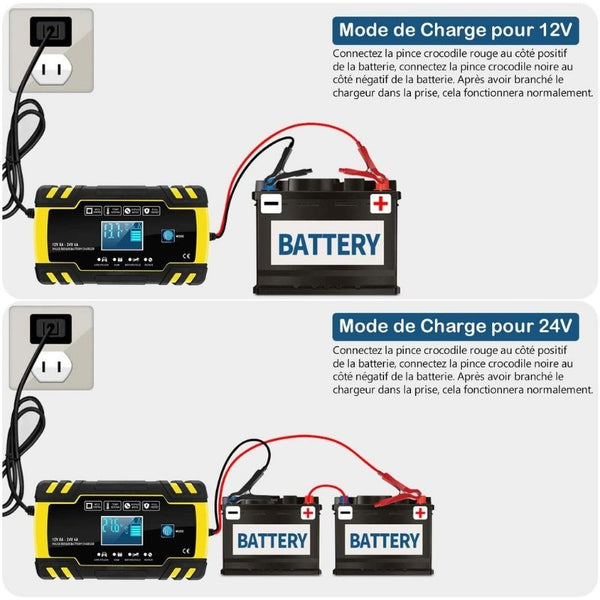 Chargeur Batteries Pour Voitures 12v/ 24v